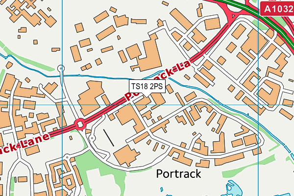 TS18 2PS map - OS VectorMap District (Ordnance Survey)