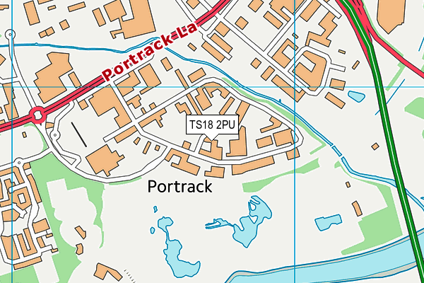 TS18 2PU map - OS VectorMap District (Ordnance Survey)