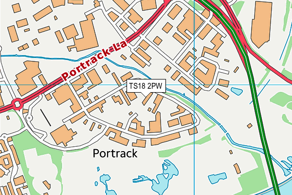 TS18 2PW map - OS VectorMap District (Ordnance Survey)