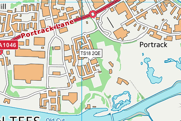 TS18 2QE map - OS VectorMap District (Ordnance Survey)