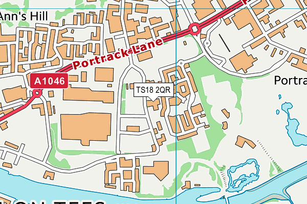 TS18 2QR map - OS VectorMap District (Ordnance Survey)