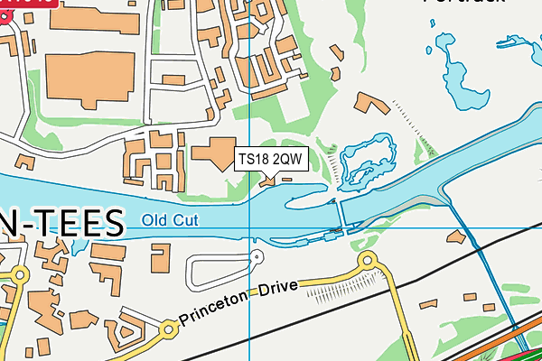 TS18 2QW map - OS VectorMap District (Ordnance Survey)