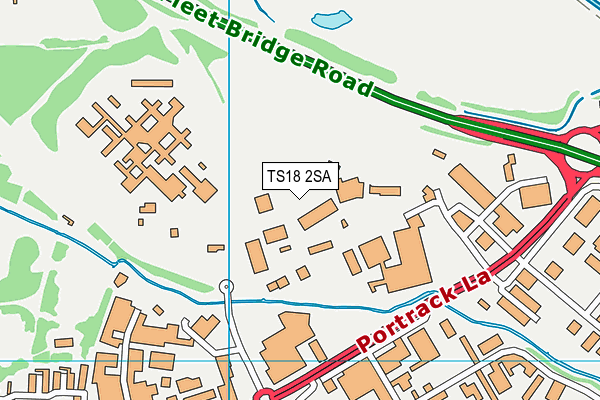 TS18 2SA map - OS VectorMap District (Ordnance Survey)