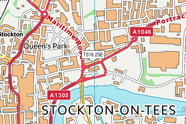 TS18 2SE map - OS VectorMap District (Ordnance Survey)