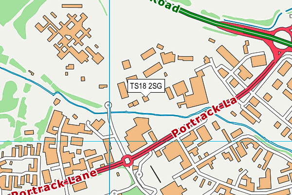 TS18 2SG map - OS VectorMap District (Ordnance Survey)