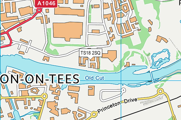 TS18 2SQ map - OS VectorMap District (Ordnance Survey)