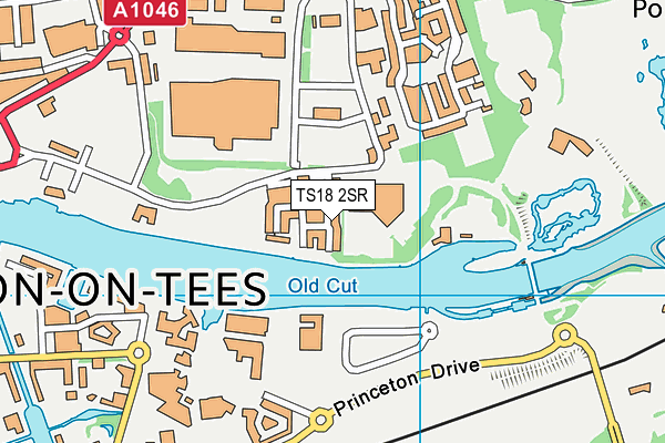 TS18 2SR map - OS VectorMap District (Ordnance Survey)