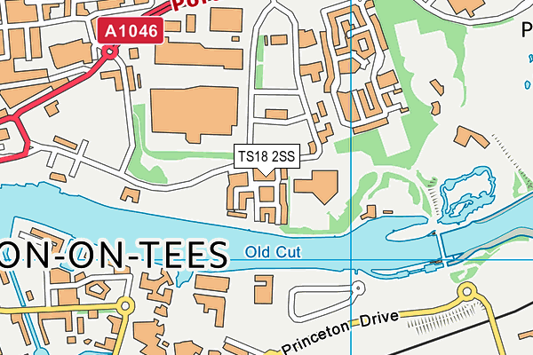 TS18 2SS map - OS VectorMap District (Ordnance Survey)