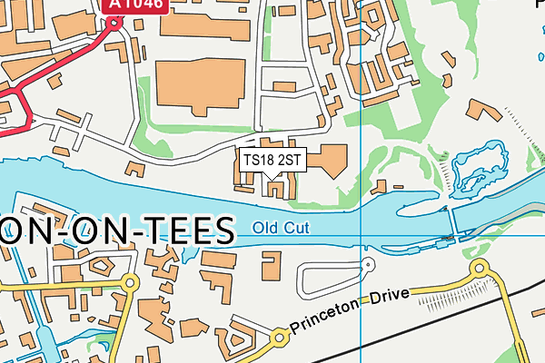 TS18 2ST map - OS VectorMap District (Ordnance Survey)