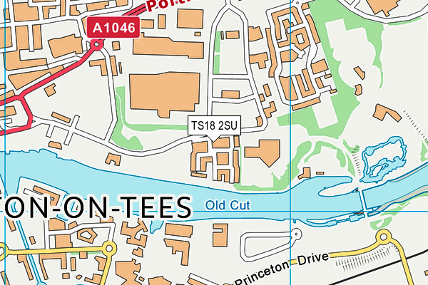 TS18 2SU map - OS VectorMap District (Ordnance Survey)