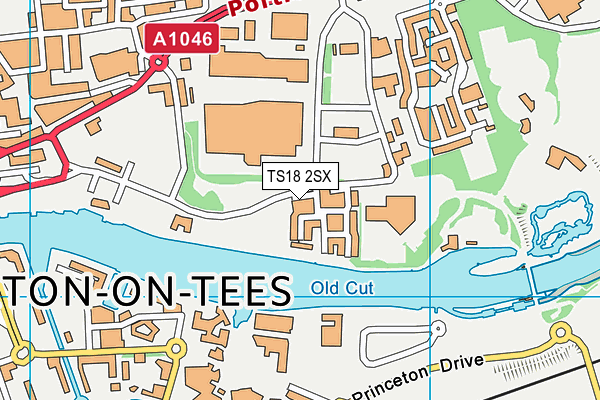 TS18 2SX map - OS VectorMap District (Ordnance Survey)