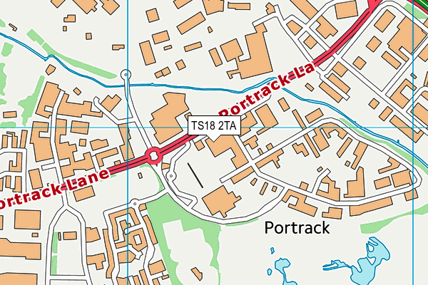 TS18 2TA map - OS VectorMap District (Ordnance Survey)