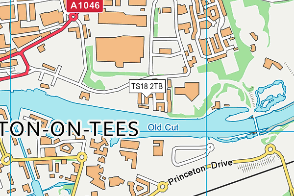 TS18 2TB map - OS VectorMap District (Ordnance Survey)