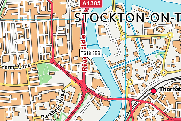 TS18 3BB map - OS VectorMap District (Ordnance Survey)