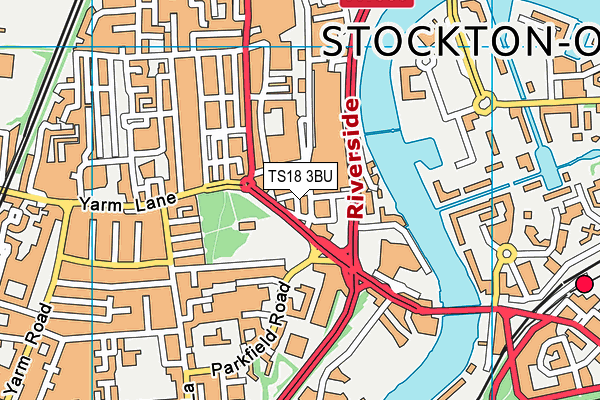 TS18 3BU map - OS VectorMap District (Ordnance Survey)