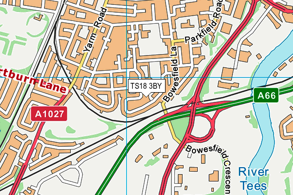 TS18 3BY map - OS VectorMap District (Ordnance Survey)