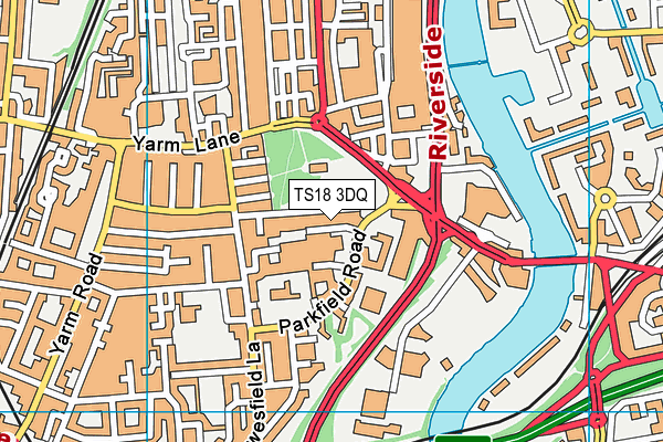 TS18 3DQ map - OS VectorMap District (Ordnance Survey)