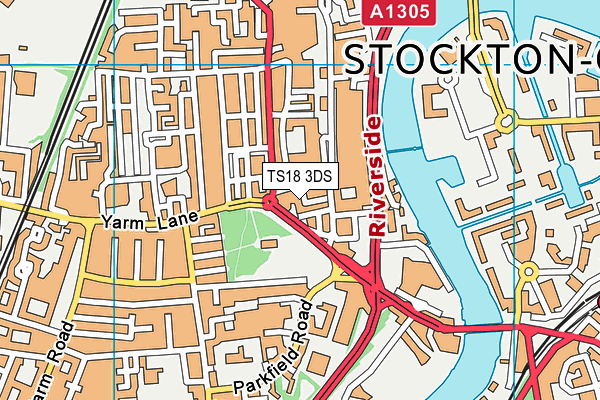 TS18 3DS map - OS VectorMap District (Ordnance Survey)