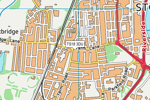 TS18 3DU map - OS VectorMap District (Ordnance Survey)