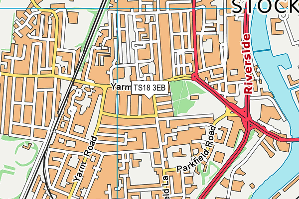 TS18 3EB map - OS VectorMap District (Ordnance Survey)