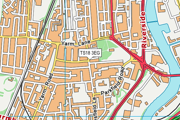 TS18 3EG map - OS VectorMap District (Ordnance Survey)