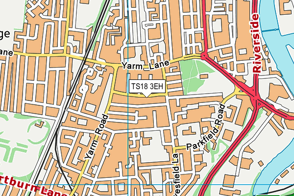 TS18 3EH map - OS VectorMap District (Ordnance Survey)