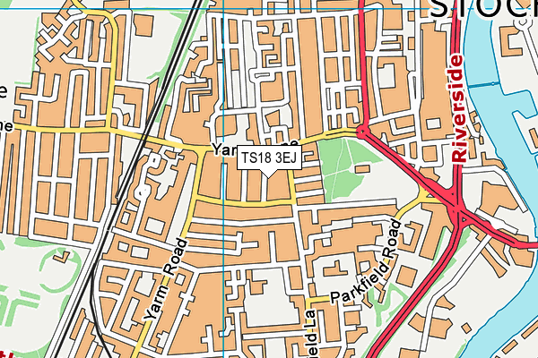 TS18 3EJ map - OS VectorMap District (Ordnance Survey)