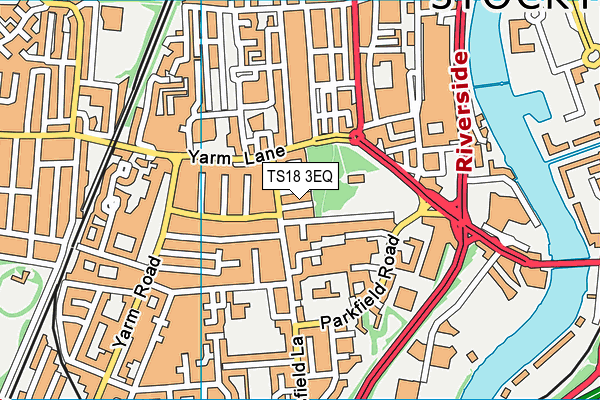 TS18 3EQ map - OS VectorMap District (Ordnance Survey)