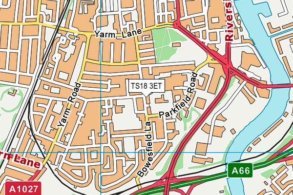 TS18 3ET map - OS VectorMap District (Ordnance Survey)