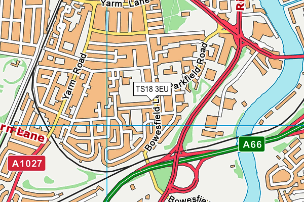 TS18 3EU map - OS VectorMap District (Ordnance Survey)