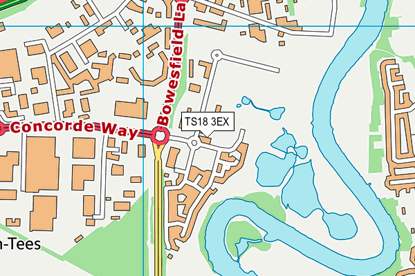 TS18 3EX map - OS VectorMap District (Ordnance Survey)