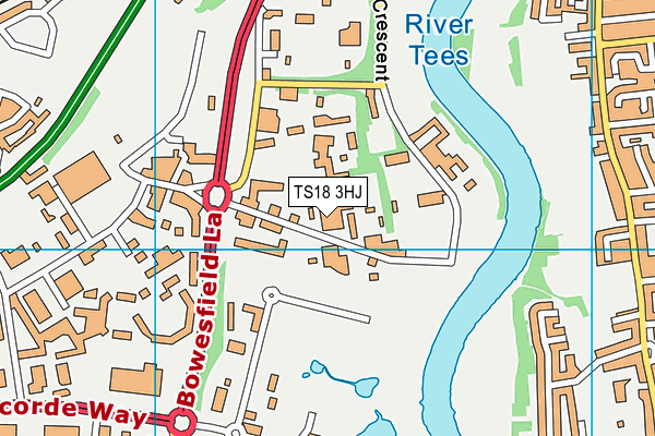TS18 3HJ map - OS VectorMap District (Ordnance Survey)