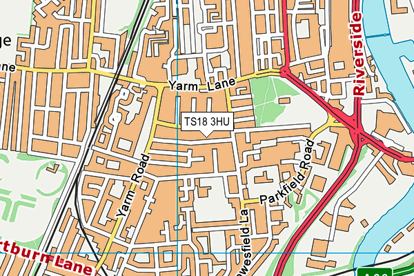 TS18 3HU map - OS VectorMap District (Ordnance Survey)