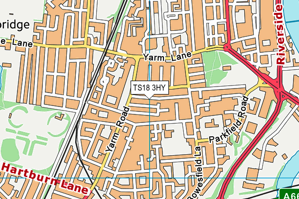 TS18 3HY map - OS VectorMap District (Ordnance Survey)