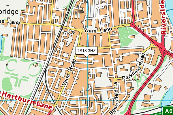 TS18 3HZ map - OS VectorMap District (Ordnance Survey)