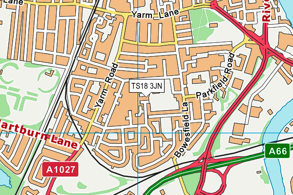 TS18 3JN map - OS VectorMap District (Ordnance Survey)