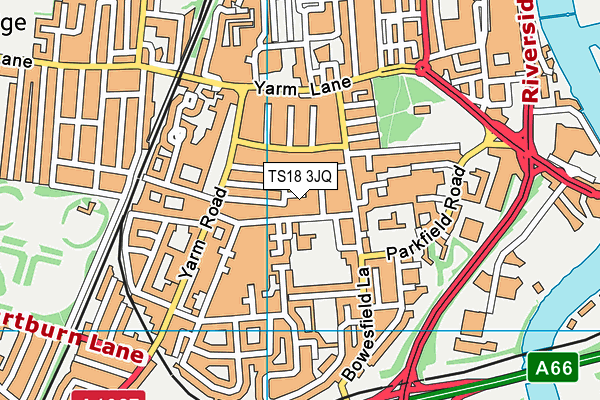 TS18 3JQ map - OS VectorMap District (Ordnance Survey)