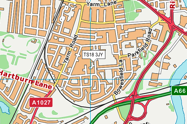 TS18 3JY map - OS VectorMap District (Ordnance Survey)