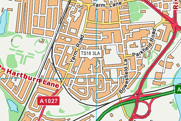 TS18 3LA map - OS VectorMap District (Ordnance Survey)