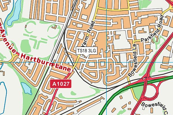 TS18 3LG map - OS VectorMap District (Ordnance Survey)