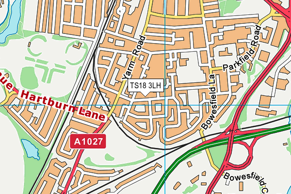 TS18 3LH map - OS VectorMap District (Ordnance Survey)