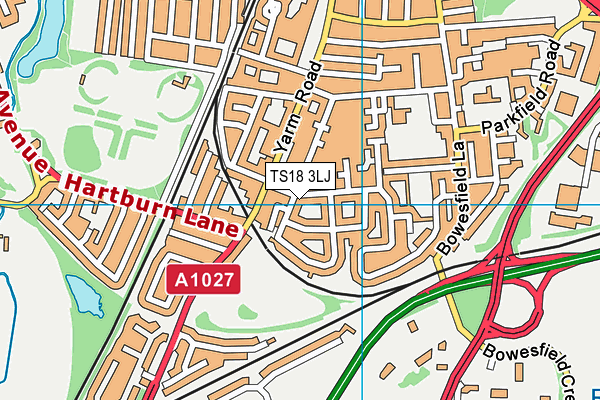 TS18 3LJ map - OS VectorMap District (Ordnance Survey)