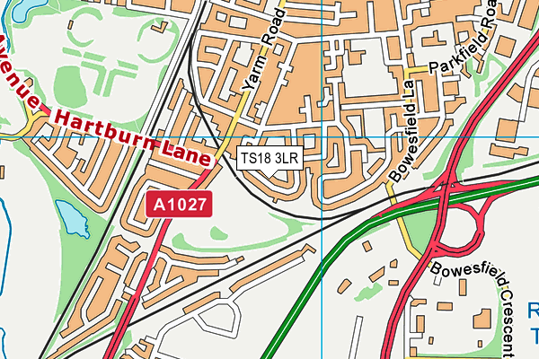 TS18 3LR map - OS VectorMap District (Ordnance Survey)