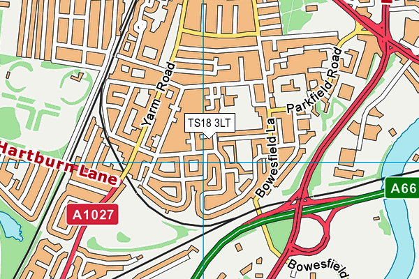 TS18 3LT map - OS VectorMap District (Ordnance Survey)