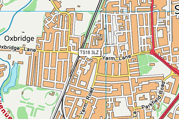 TS18 3LZ map - OS VectorMap District (Ordnance Survey)