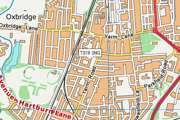 TS18 3NG map - OS VectorMap District (Ordnance Survey)