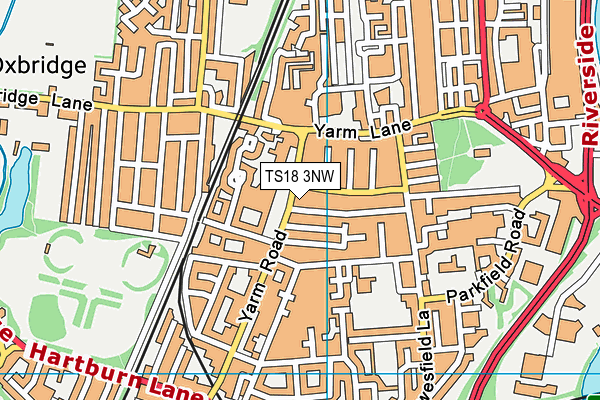 TS18 3NW map - OS VectorMap District (Ordnance Survey)