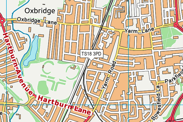 TS18 3PD map - OS VectorMap District (Ordnance Survey)