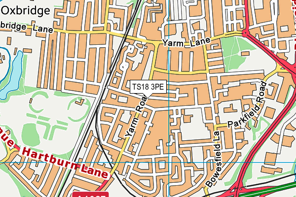 TS18 3PE map - OS VectorMap District (Ordnance Survey)