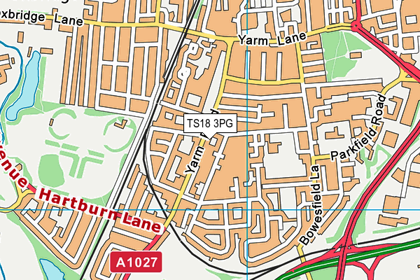 TS18 3PG map - OS VectorMap District (Ordnance Survey)